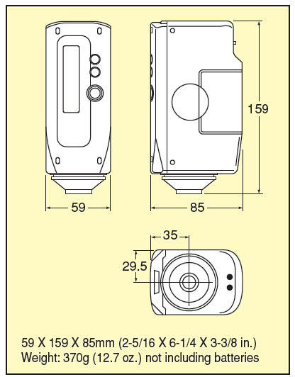 美能达CR14白度仪尺寸图